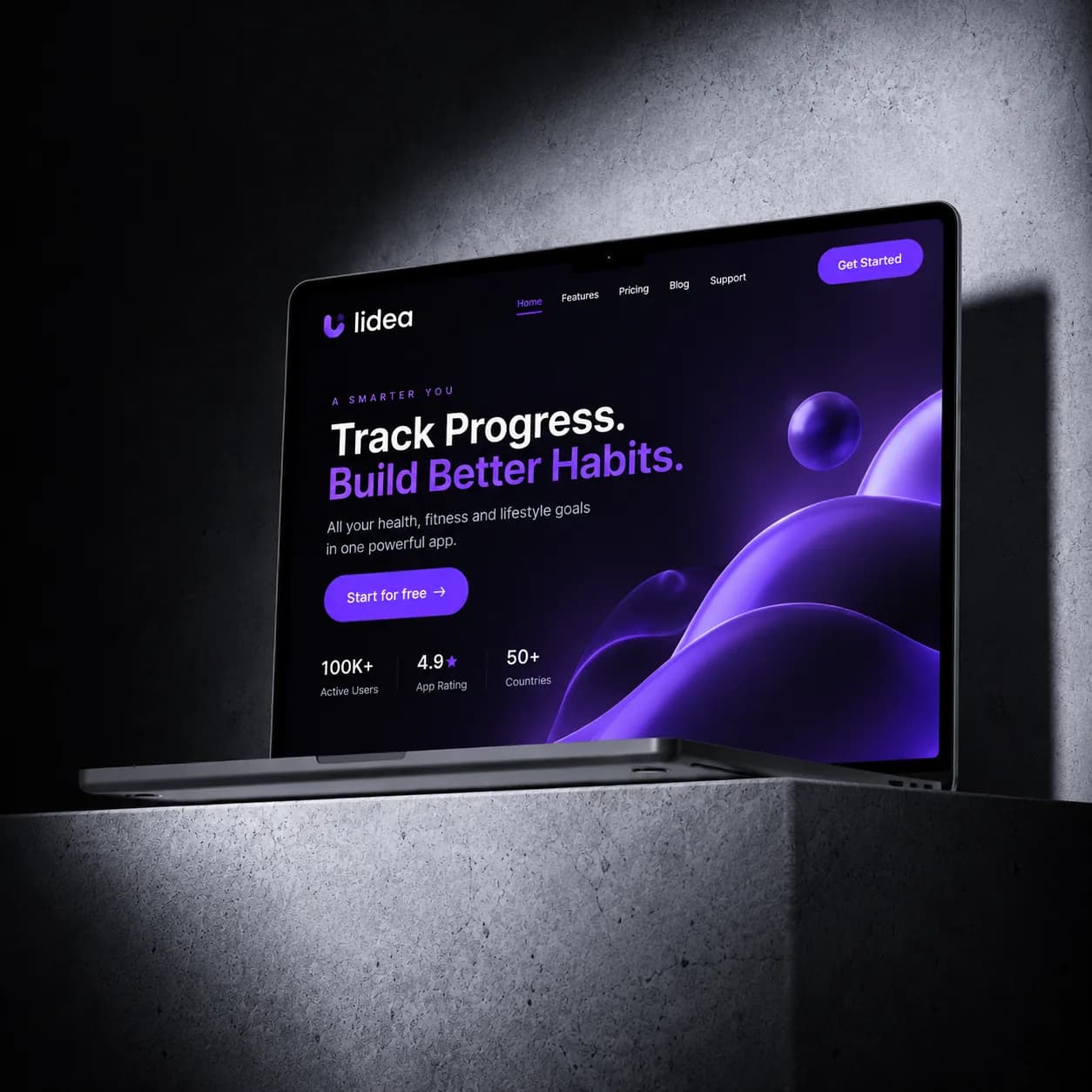 Lidea — habit tracking app landing page