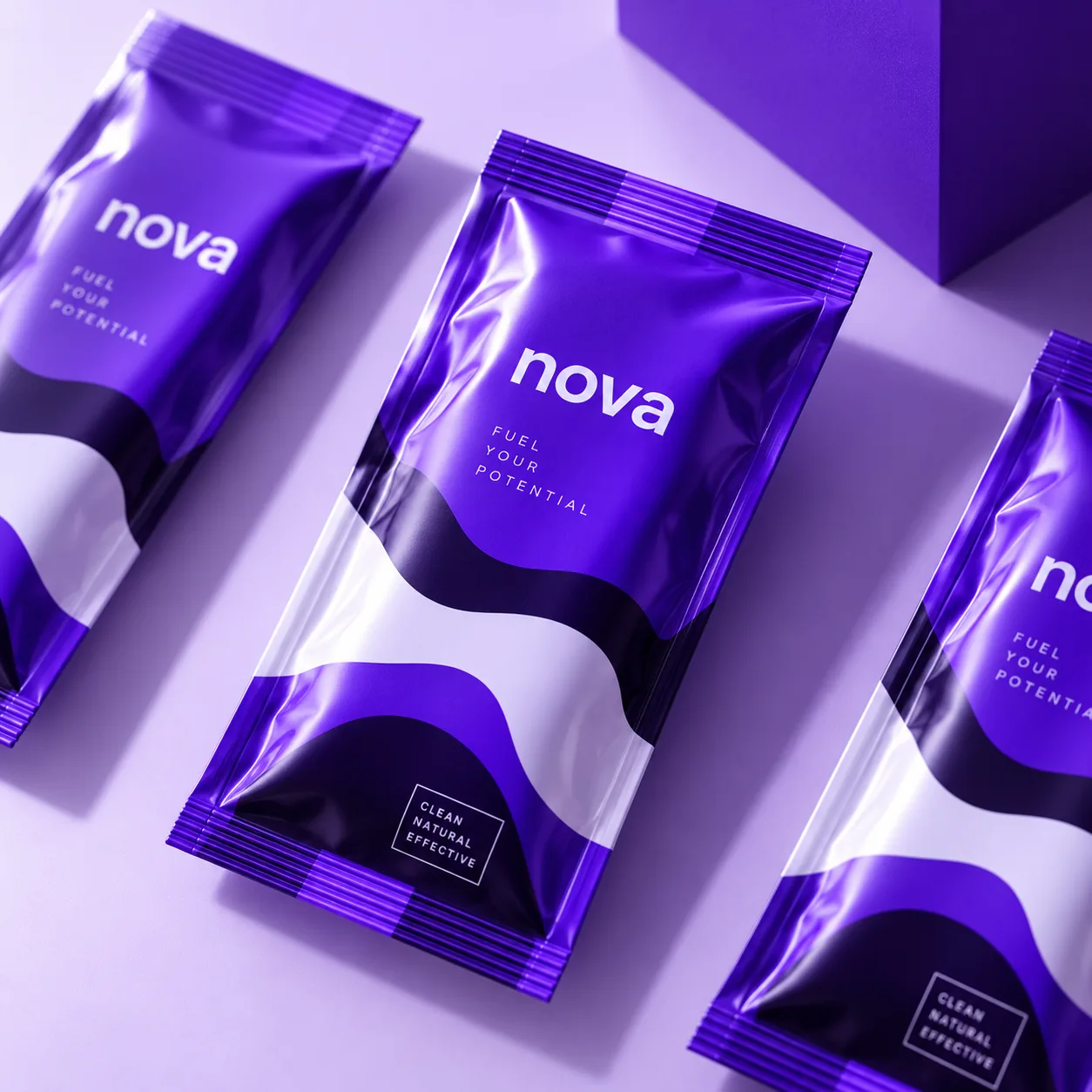 Nova — supplement sachet packaging design