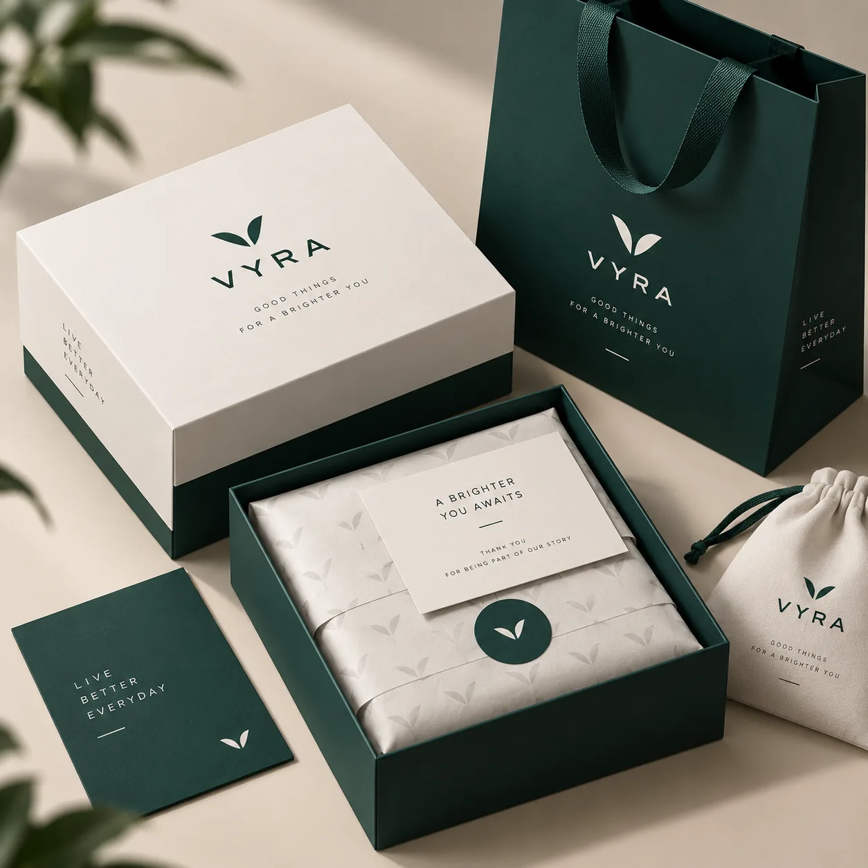 Vyra — premium gift box and brand identity
